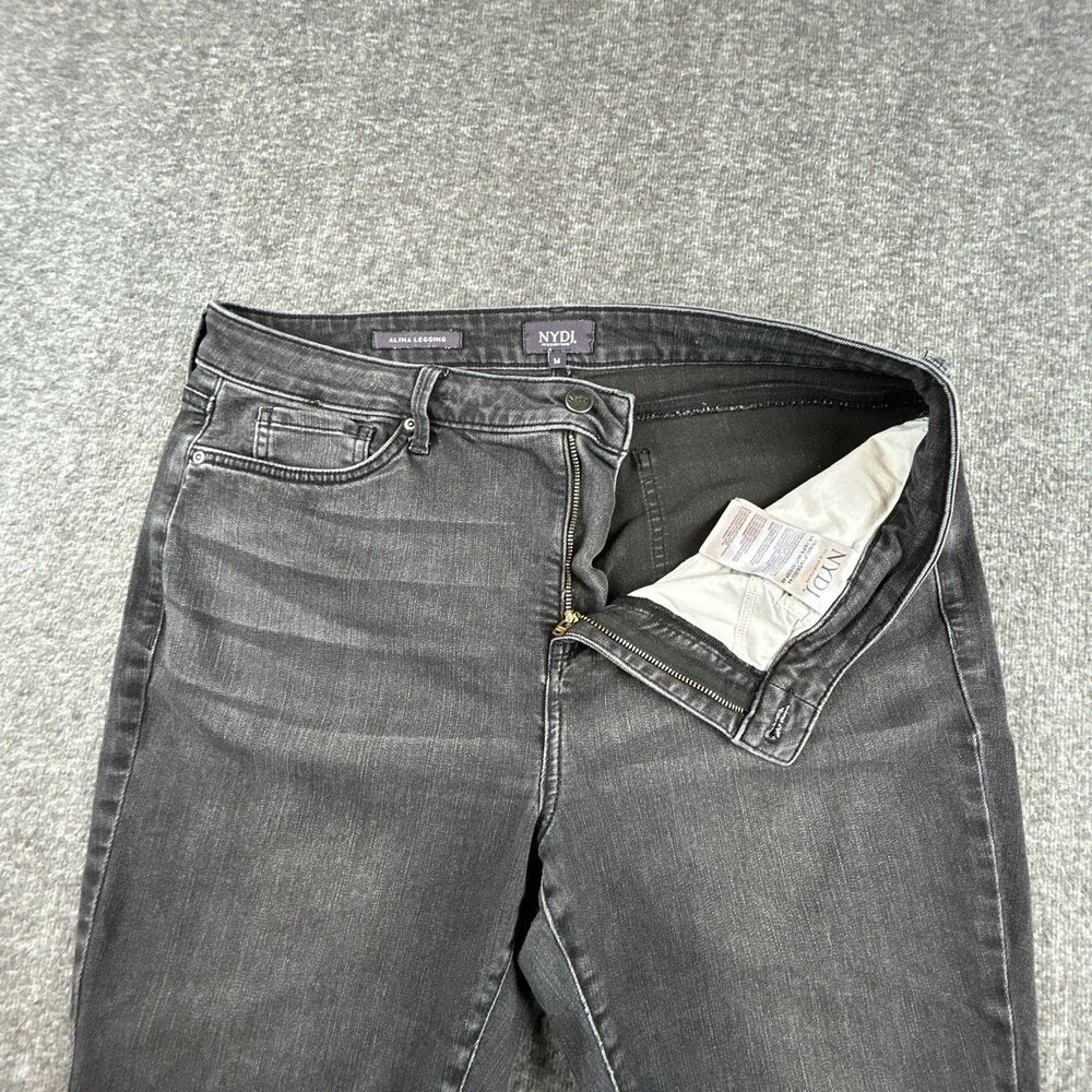 NYDJ Alina Legging Jeans Womens Size 14 34x27 Black Stretch Lift Tuck Mid-Rise - Picture 2 of 11